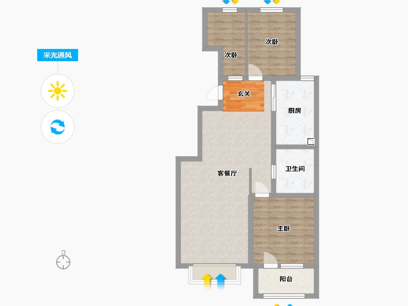 山东省-青岛市-广润熙悦-79.20-户型库-采光通风