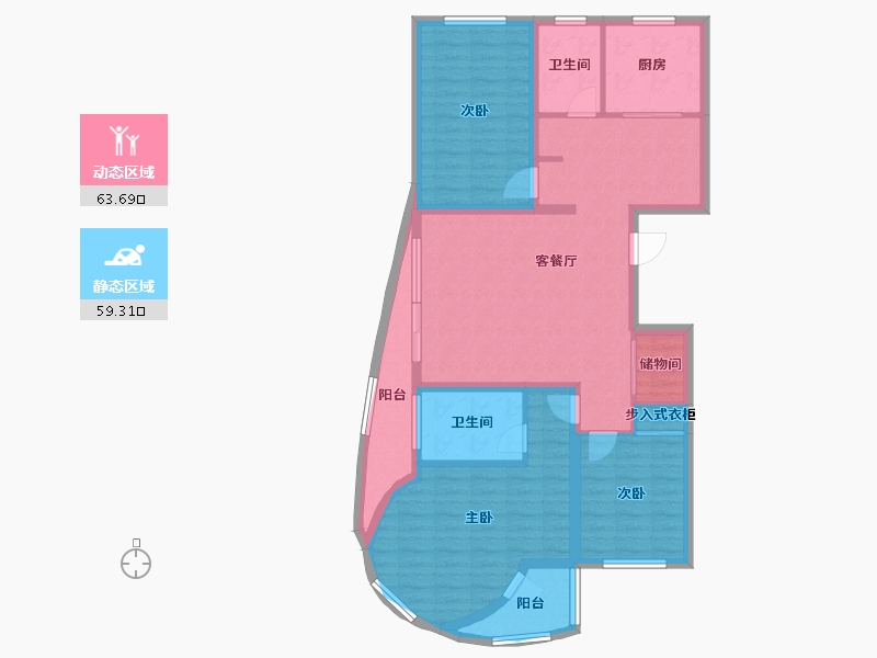 山东省-潍坊市-金东世纪城-110.00-户型库-动静分区