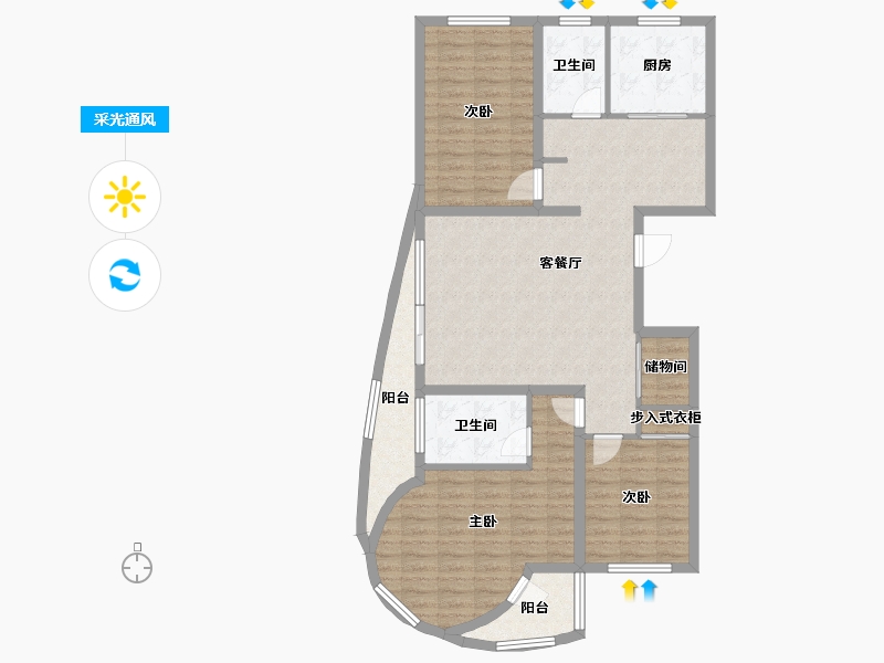 山东省-潍坊市-金东世纪城-110.00-户型库-采光通风