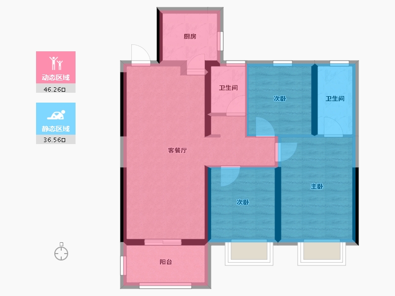 河南省-郑州市-中海湖滨世家-73.23-户型库-动静分区