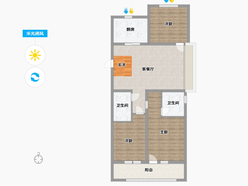 山东省-青岛市-海尔产城创衡山学府-92.80-户型库-采光通风