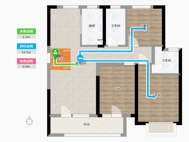 山东省-青岛市-世茂锦域-81.61-户型库-动静线