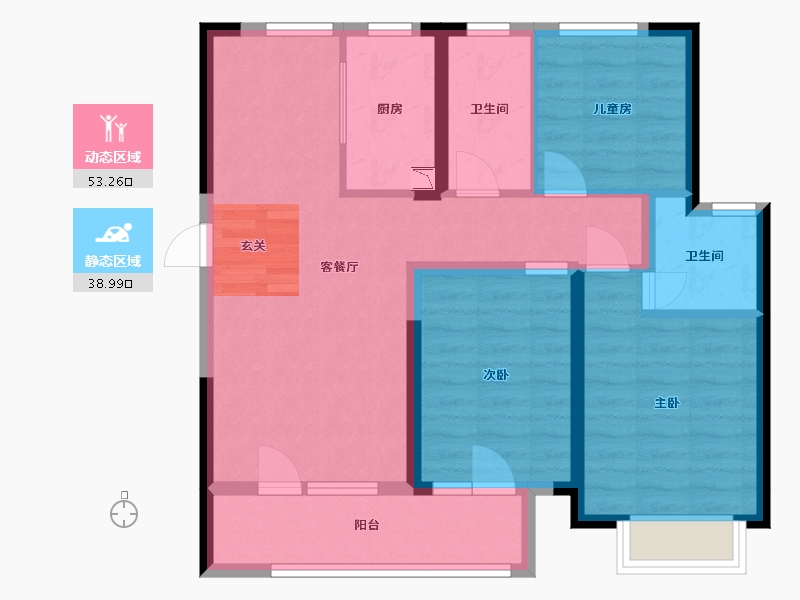 山东省-青岛市-世茂锦域-81.61-户型库-动静分区