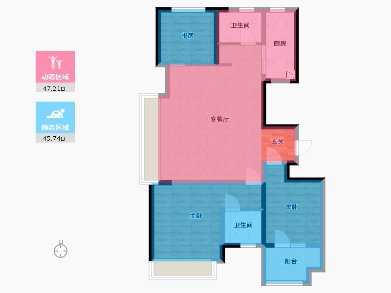 山东省-青岛市-世茂香奈公馆-82.16-户型库-动静分区