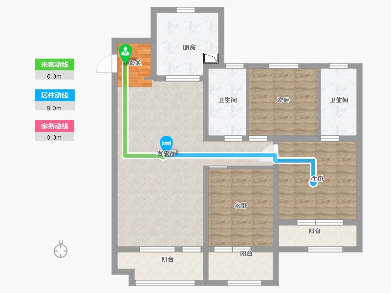 山东省-青岛市-金地・格林美景-102.40-户型库-动静线