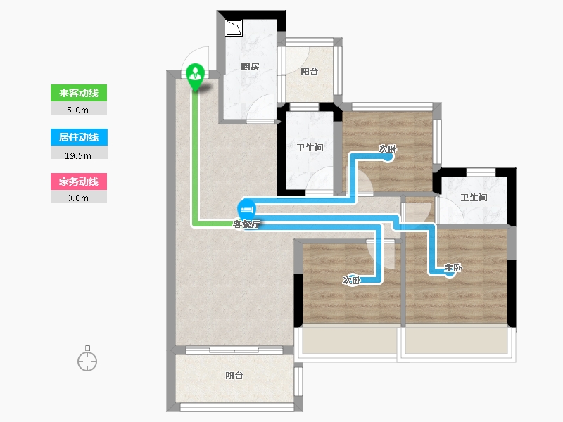 四川省-遂宁市-和喜・公园里-64.31-户型库-动静线