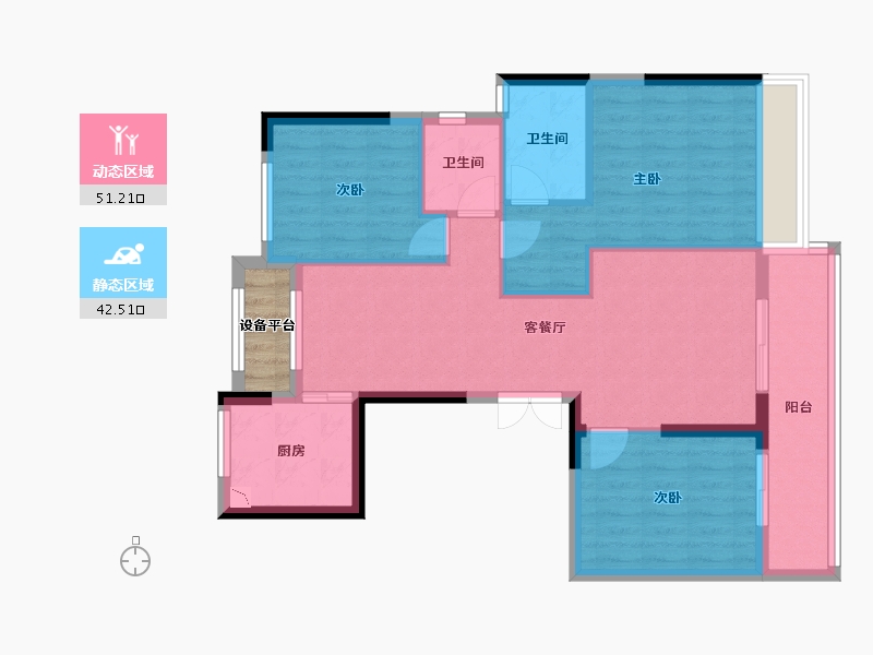 浙江省-台州市-天香雅苑-86.59-户型库-动静分区