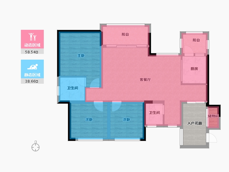 四川省-遂宁市-维卡・国际公馆-93.71-户型库-动静分区