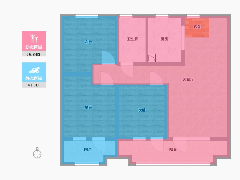 山东省-青岛市-金地・格林美景-86.40-户型库-动静分区