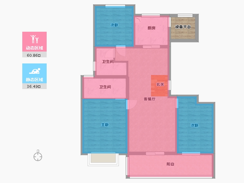 江苏省-南通市-仁恒公园世纪-89.60-户型库-动静分区