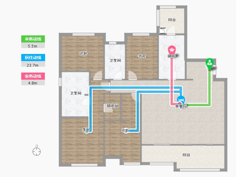 上海-上海市-万科金色城市-154.06-户型库-动静线