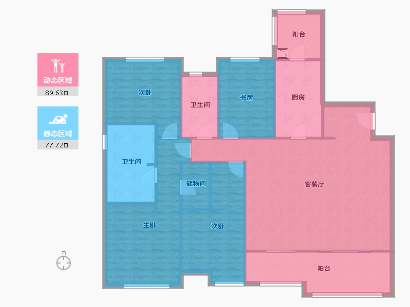 上海-上海市-万科金色城市-154.06-户型库-动静分区