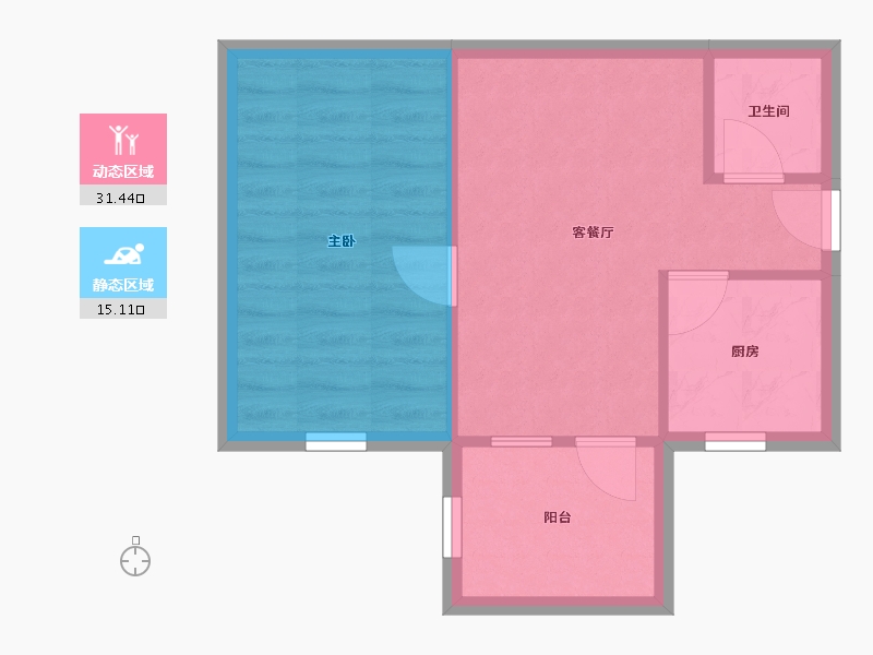 北京-北京市-石佛营西里-41.80-户型库-动静分区