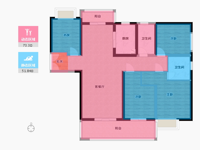 北京-北京市-昆明融创文旅城-111.05-户型库-动静分区