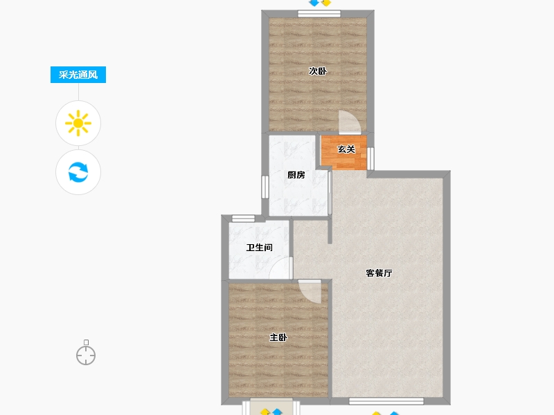 北京-北京市-铂悦名门-68.81-户型库-采光通风