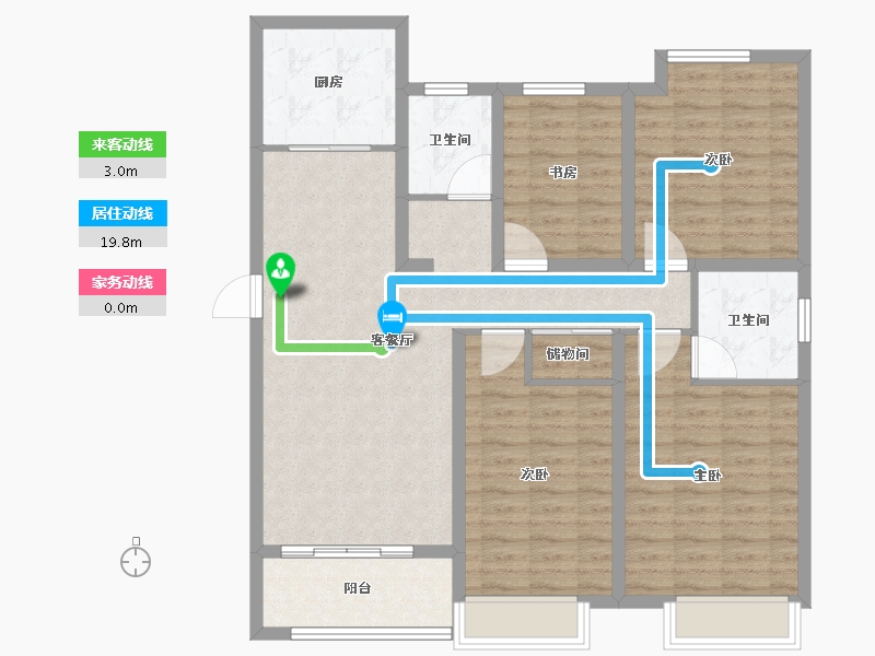 山东省-烟台市-栖霞·中央花园-110.00-户型库-动静线