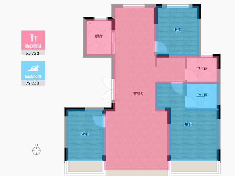 吉林省-长春市-新星宇诗书世家-81.96-户型库-动静分区