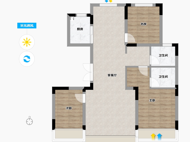 吉林省-长春市-新星宇诗书世家-81.96-户型库-采光通风