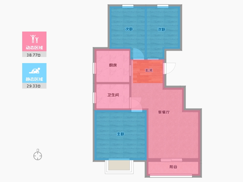 北京-北京市-西山锦绣府-60.11-户型库-动静分区