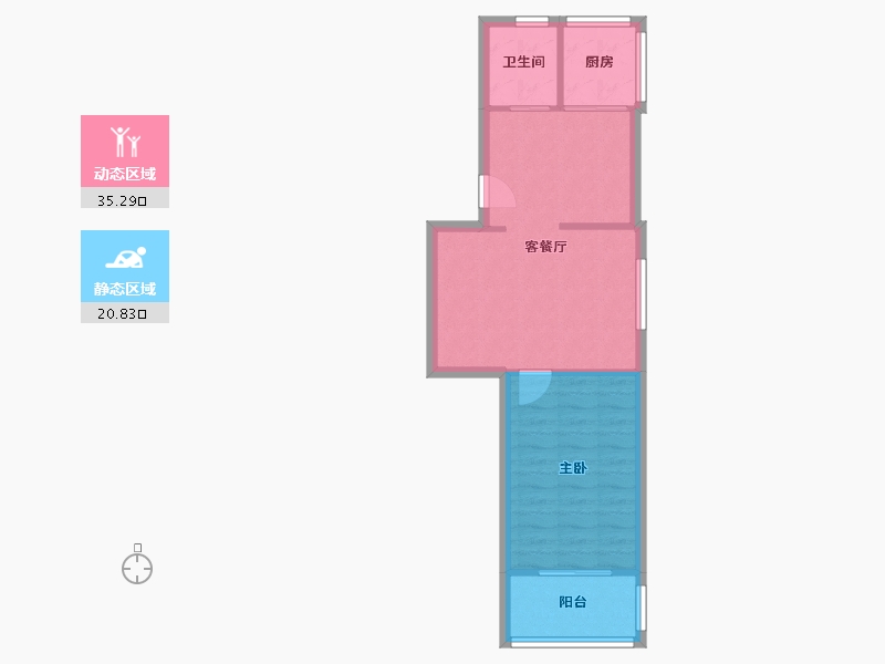 天津-天津市-月牙河东里-50.63-户型库-动静分区