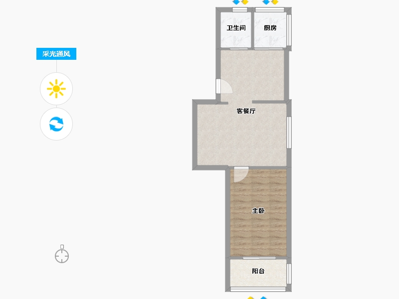 天津-天津市-月牙河东里-50.63-户型库-采光通风