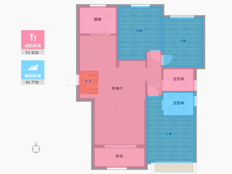 河北省-廊坊市-绿宸・凤栖华府-85.73-户型库-动静分区