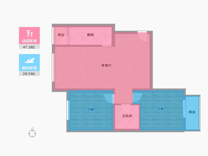 河北省-唐山市-世纪龙庭-67.94-户型库-动静分区