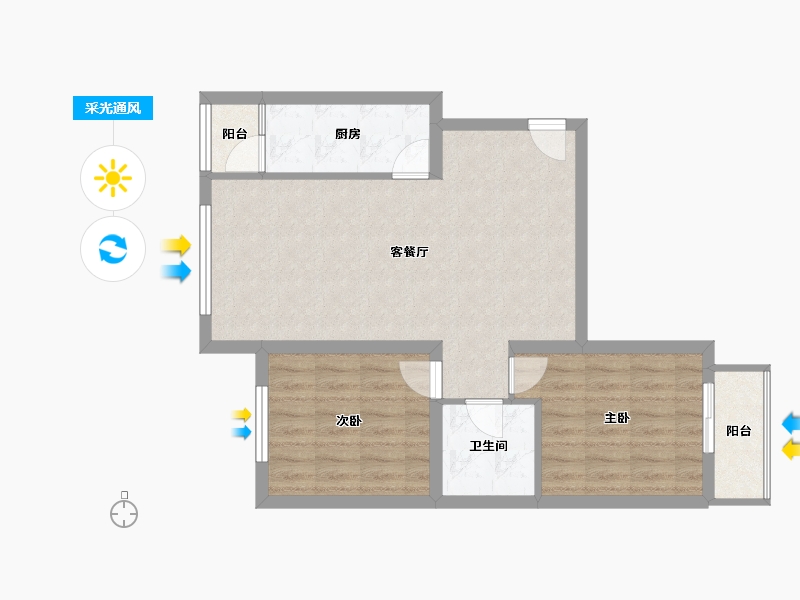 河北省-唐山市-世纪龙庭-67.94-户型库-采光通风