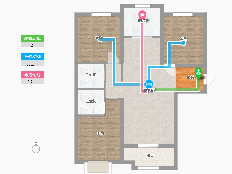 河北省-廊坊市-绿宸・凤栖华府-81.85-户型库-动静线