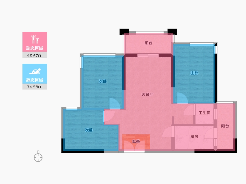 重庆-重庆市-西永9号-72.32-户型库-动静分区