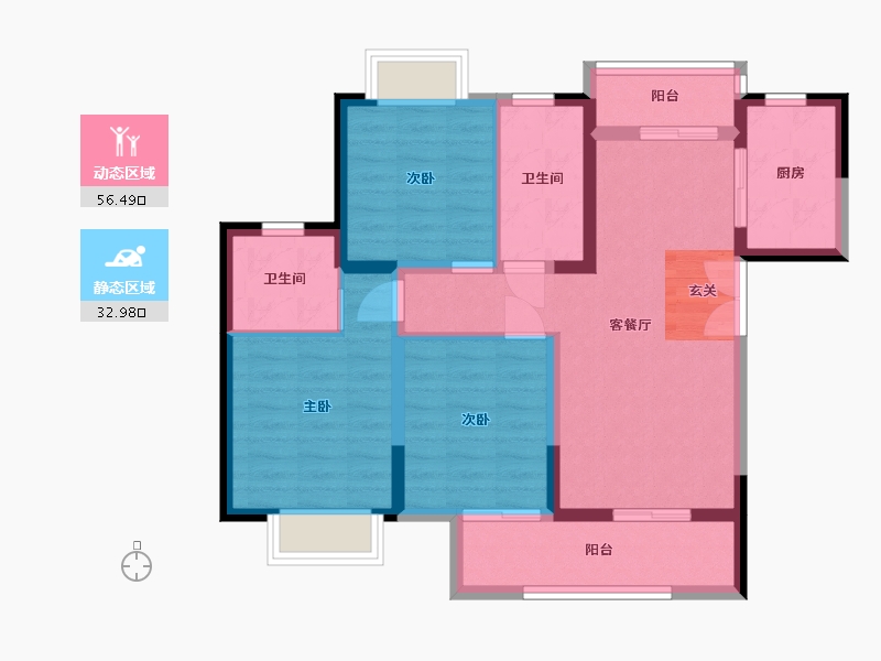 北京-北京市-融创普洱国际健康城-79.26-户型库-动静分区