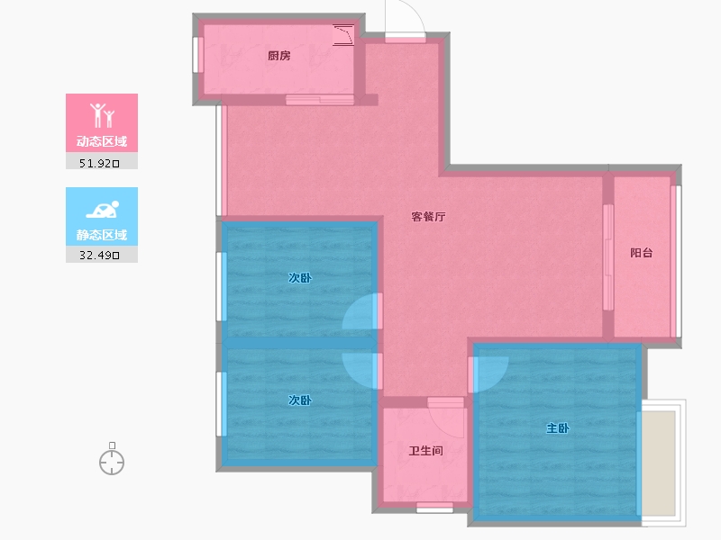 安徽省-合肥市-永和家园-74.20-户型库-动静分区