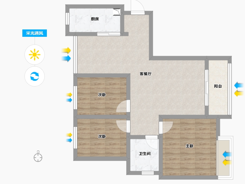 安徽省-合肥市-永和家园-74.20-户型库-采光通风