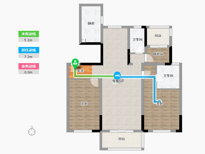 江苏省-南京市-仁恒公园世纪-103.93-户型库-动静线