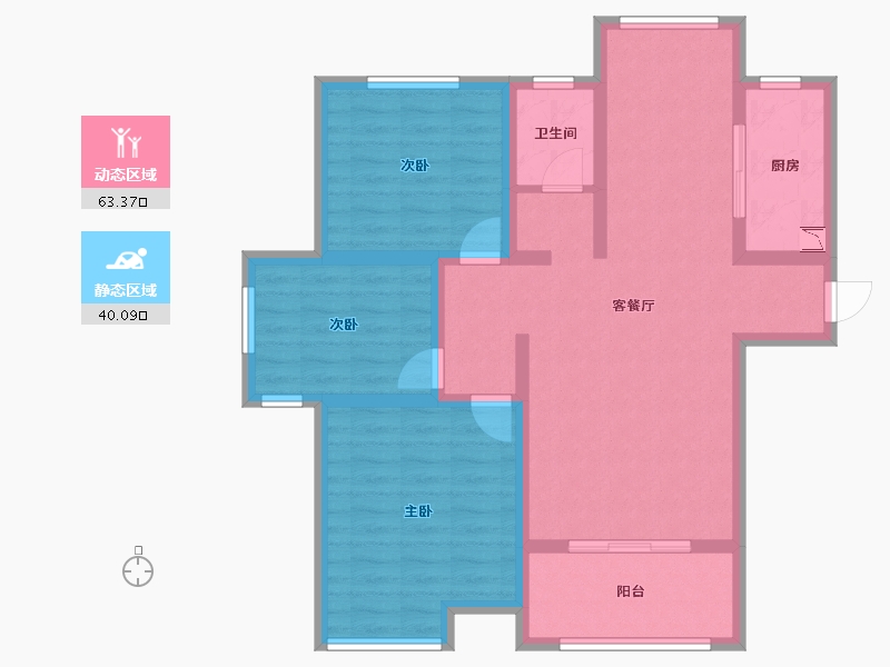 安徽省-合肥市-西城西苑-91.74-户型库-动静分区