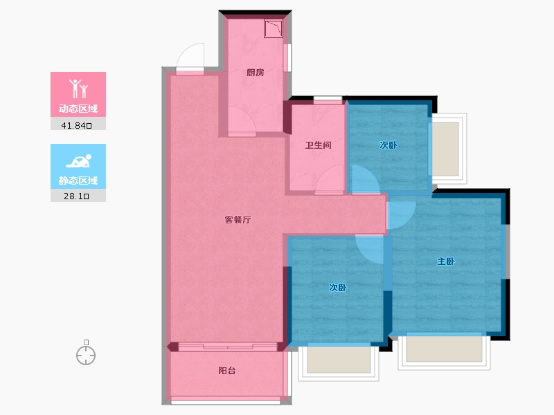 广东省-佛山市-恒大御澜庭-61.84-户型库-动静分区