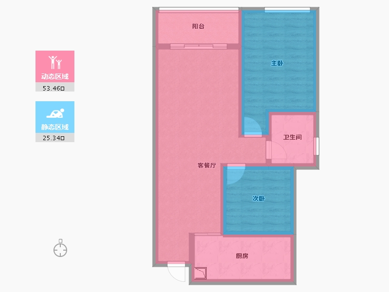 四川省-自贡市-星河朗御-69.51-户型库-动静分区