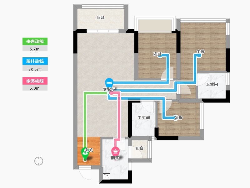 四川省-成都市-合力达卓越南城-70.23-户型库-动静线