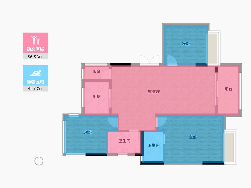 四川省-内江市-金科时代中心-90.41-户型库-动静分区