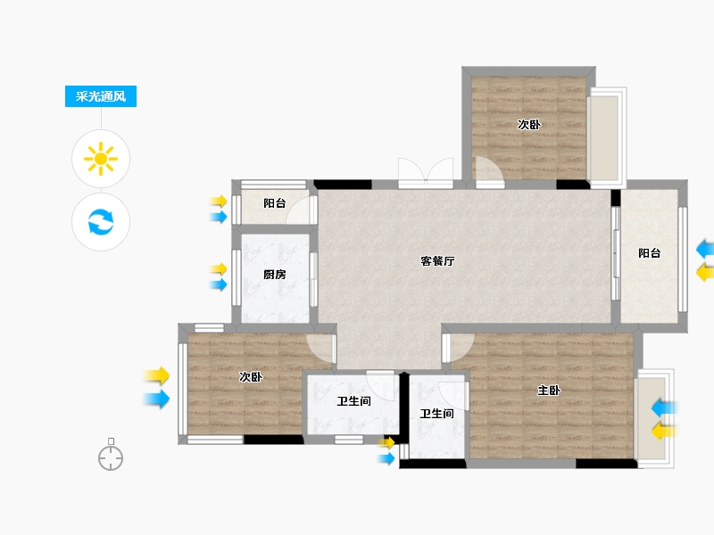 四川省-内江市-金科时代中心-90.41-户型库-采光通风