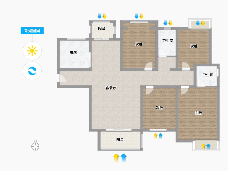 河南省-商丘市-西湖观澜-128.74-户型库-采光通风