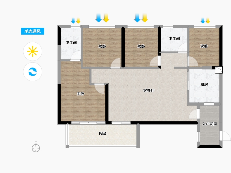 四川省-成都市-林溪郡-102.22-户型库-采光通风