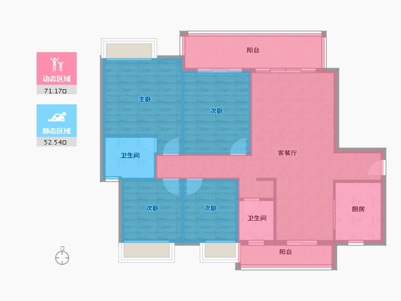 广西壮族自治区-玉林市-东湖1号-112.81-户型库-动静分区