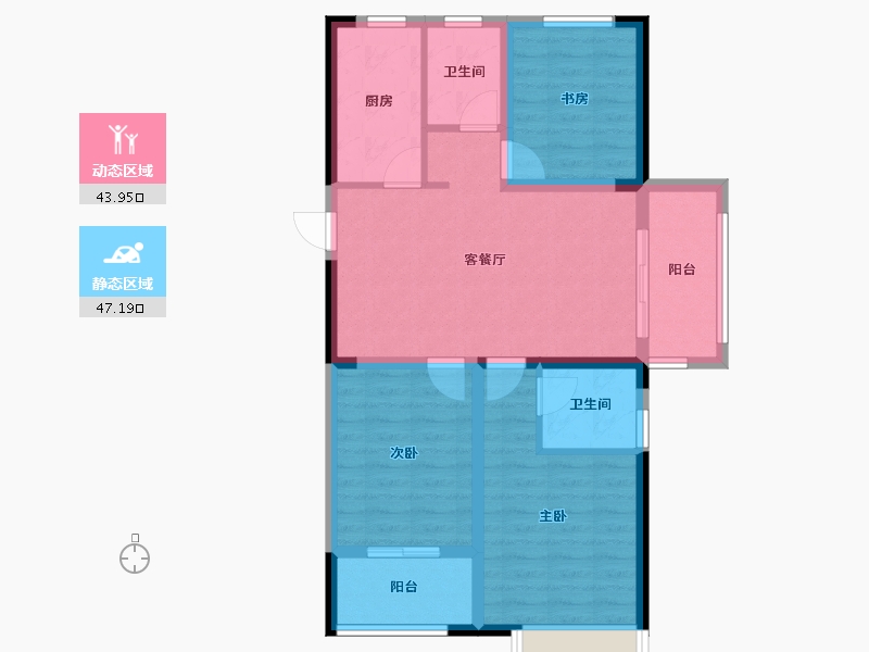 河南省-郑州市-绿都澜湾-81.00-户型库-动静分区