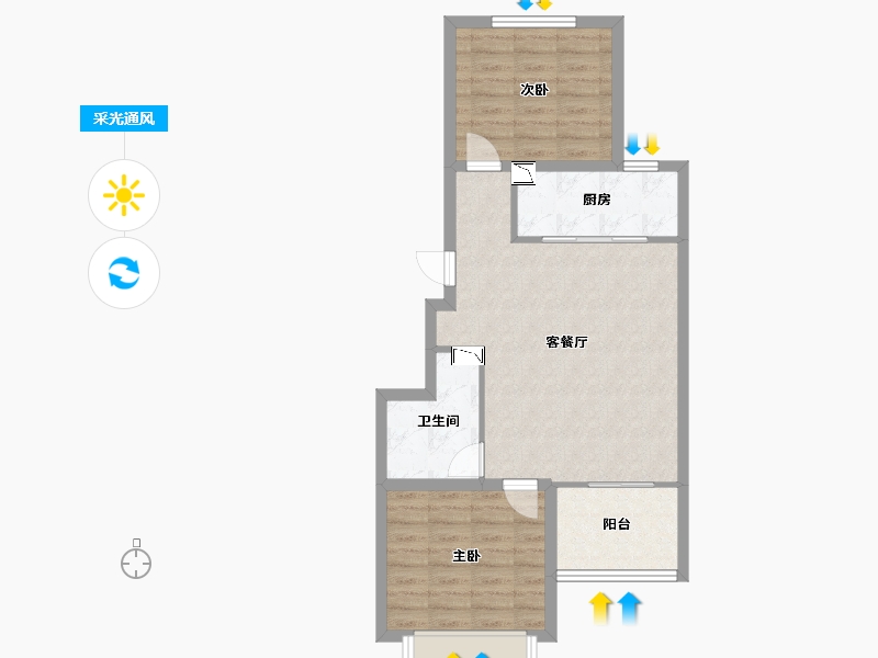 河北省-石家庄市-海兰嘉园-65.01-户型库-采光通风