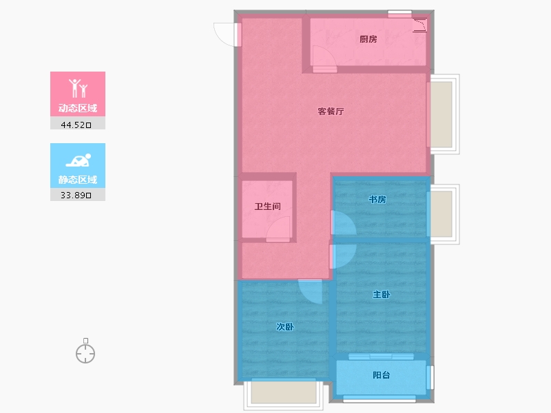 山西省-太原市-金地商置花园道-69.34-户型库-动静分区