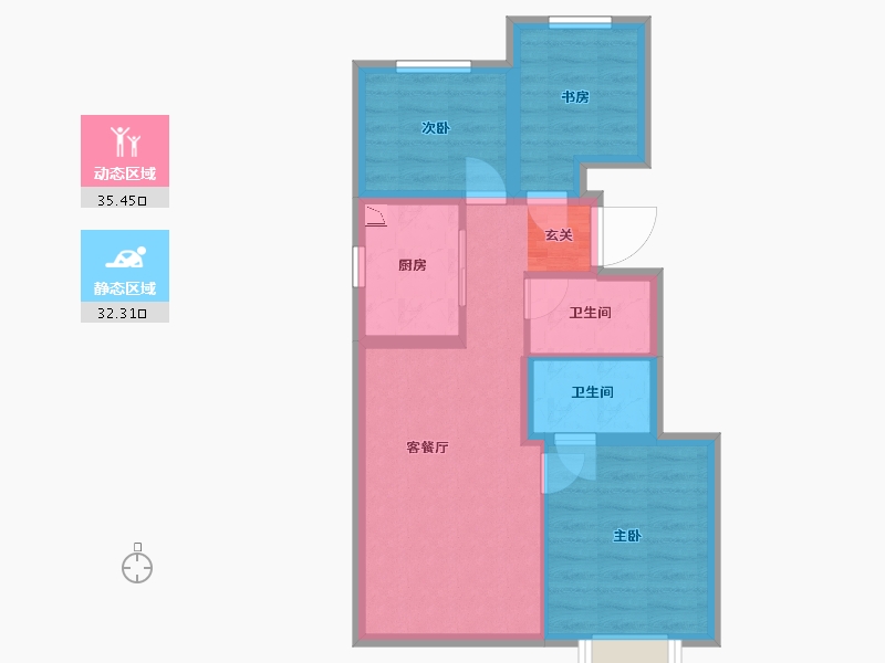 北京-北京市-和悦春风-59.73-户型库-动静分区