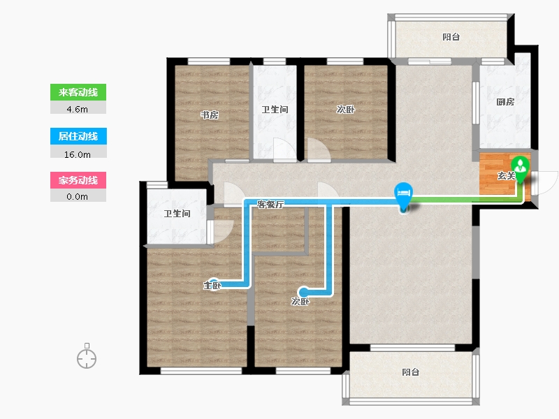 湖南省-长沙市-梅溪湖玺悦-117.86-户型库-动静线