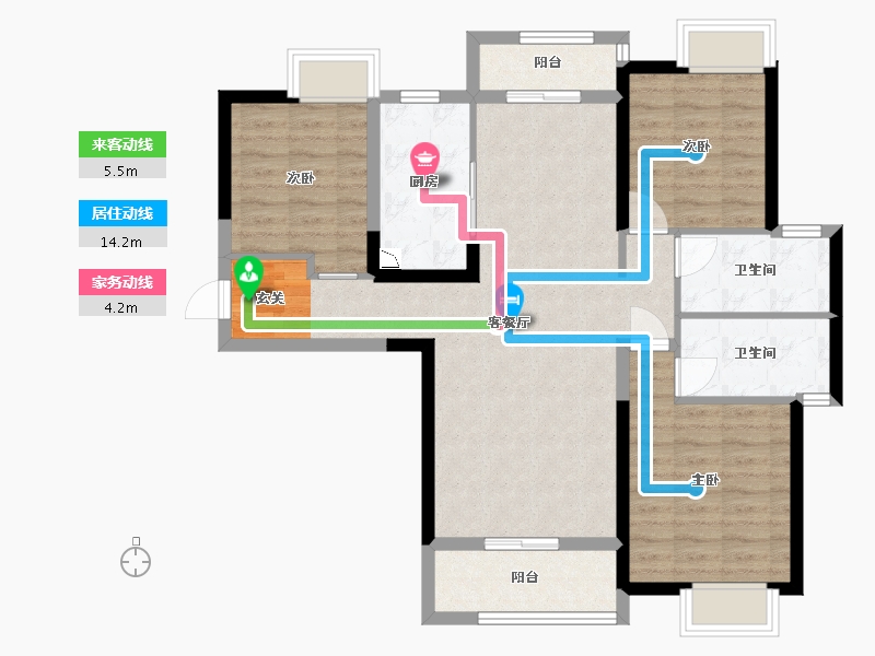 湖南省-长沙市-金地中交麓谷香颂-91.29-户型库-动静线