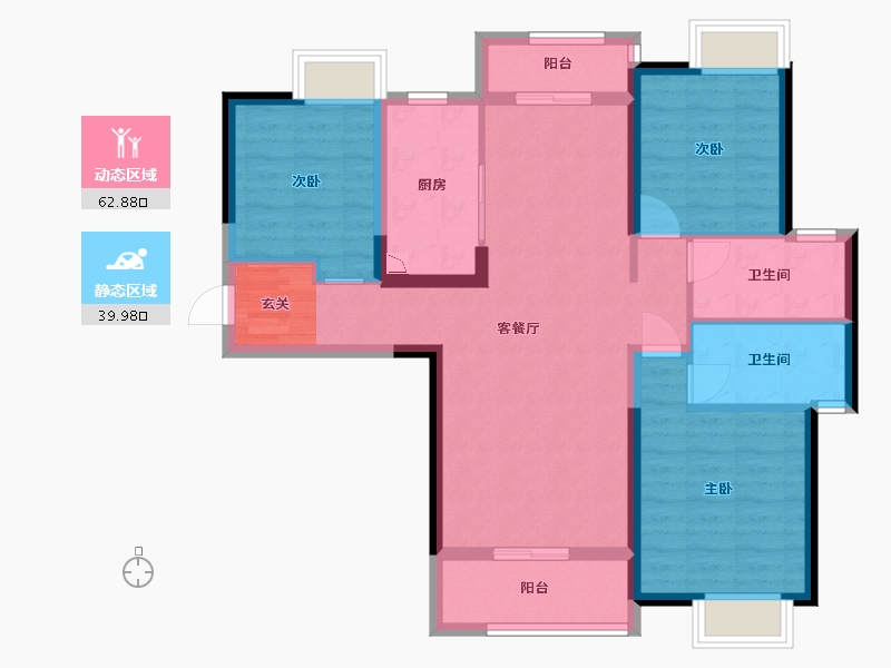 湖南省-长沙市-金地中交麓谷香颂-91.29-户型库-动静分区